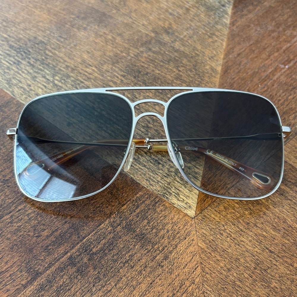 Chloe Silver Aviator Sunglasses